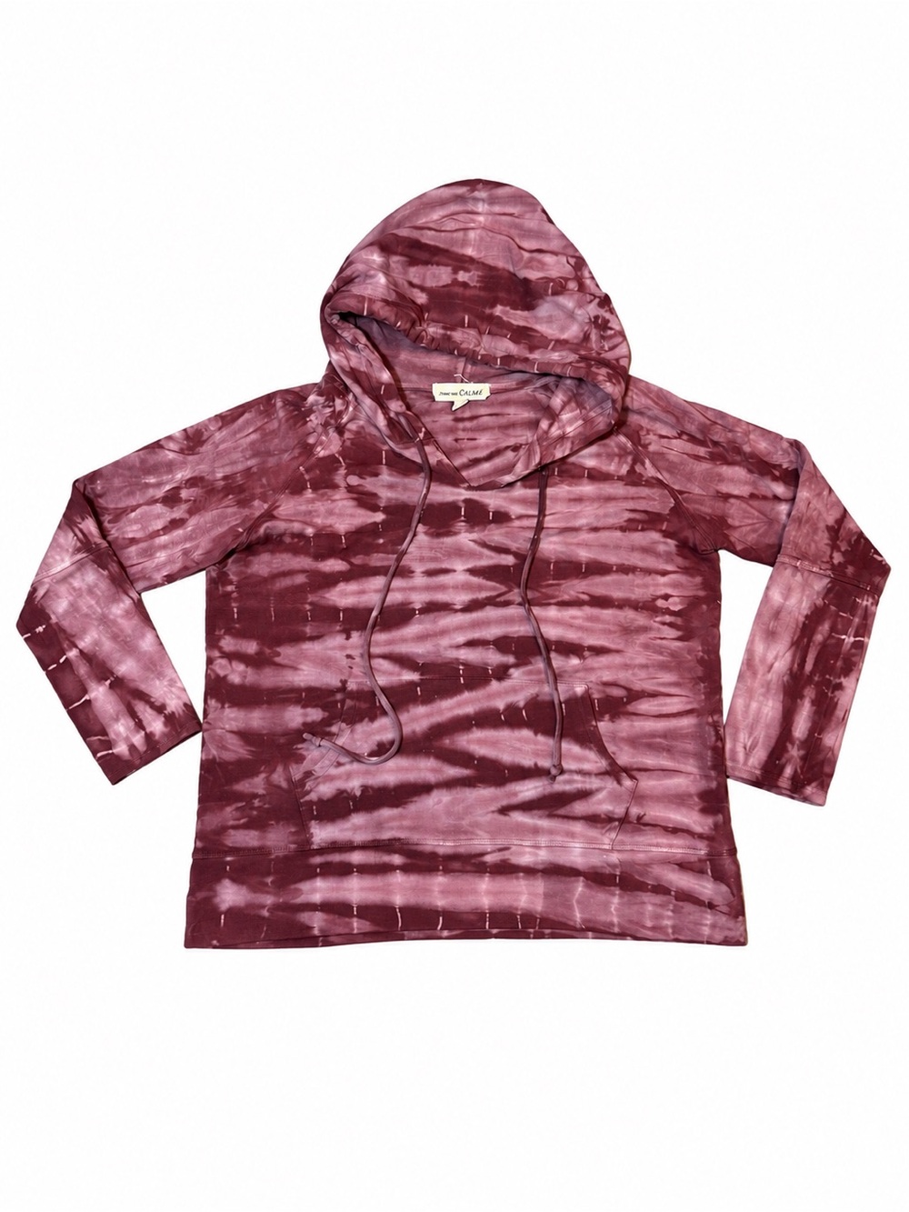 Johnny Was Calme Tie Dye Hoodie Small Tencel Organic Cotton Burgundy